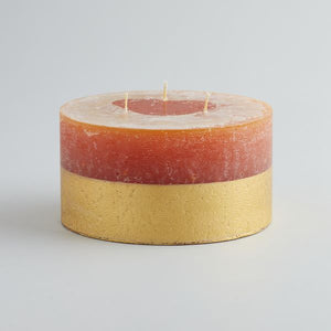 Orange & Cinnamon Scented Gold Dipped Multiwick Candle - St Eval