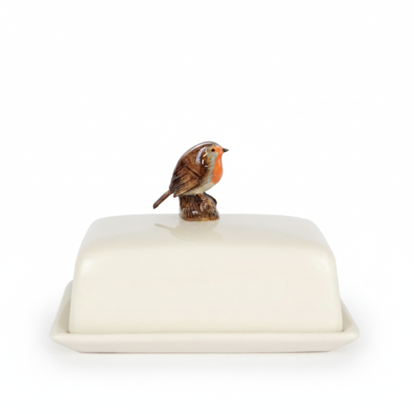 NEW Quail Robin Butter Dish