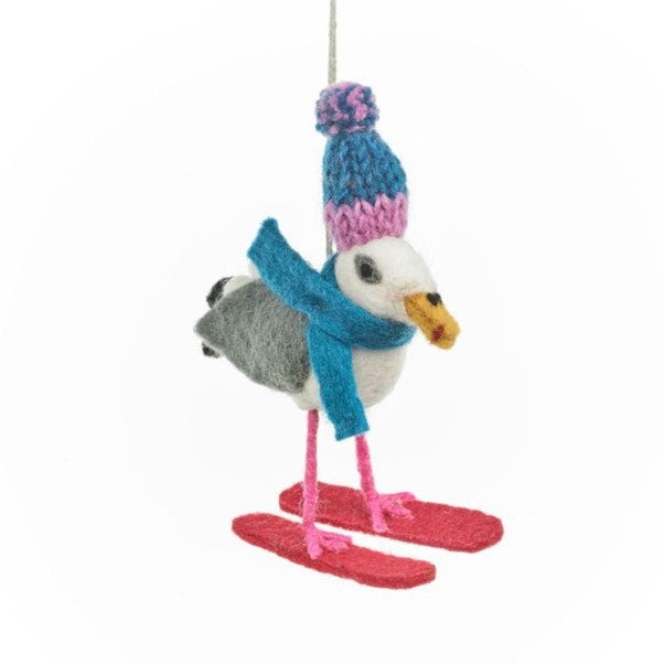 Felt Ski-Gull Hanging Seagull Decoration