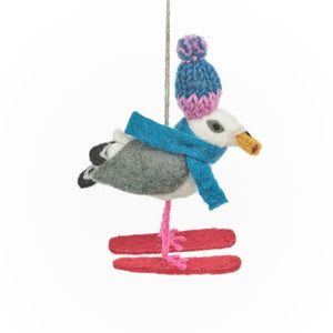 Felt Ski-Gull Hanging Seagull Decoration