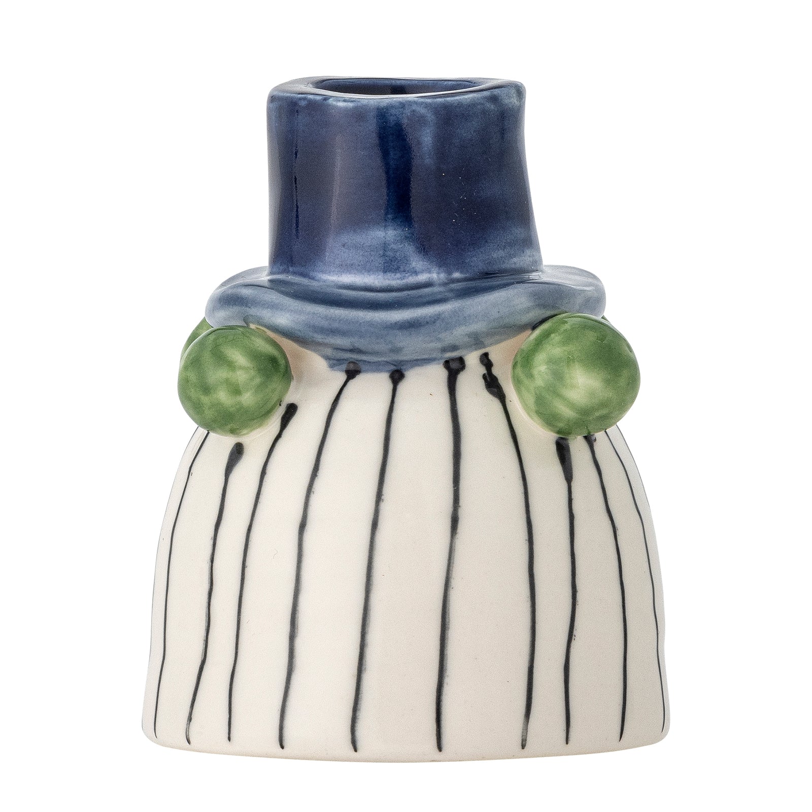 Tacana Candle Holder -  Blue Stoneware
