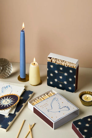 Navy Star Square Matchbox  by Wanderlust Paper Co.