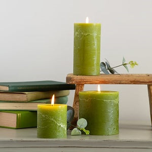 Rustic Pillar Candle Fern Green - Pillar Candle