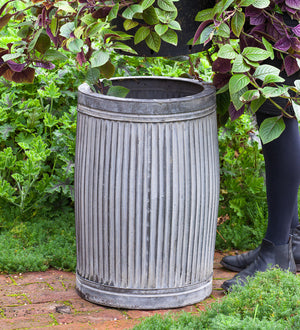 Zinc Ribbed Dolly Tub - Medium Planter