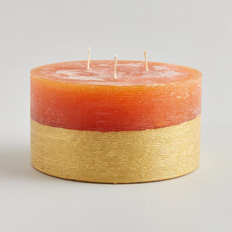 Orange & Cinnamon Scented Gold Dipped Multiwick Candle - St Eval