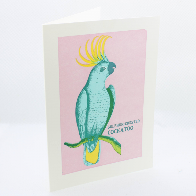 Sulpher Crested Cockatoo Letterpress Greetings Card
