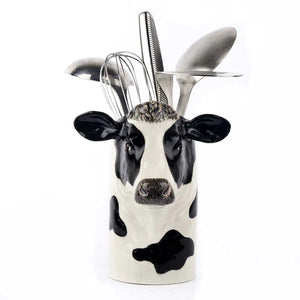 Friesian Cow Utensil Pot  - Quail Ceramics