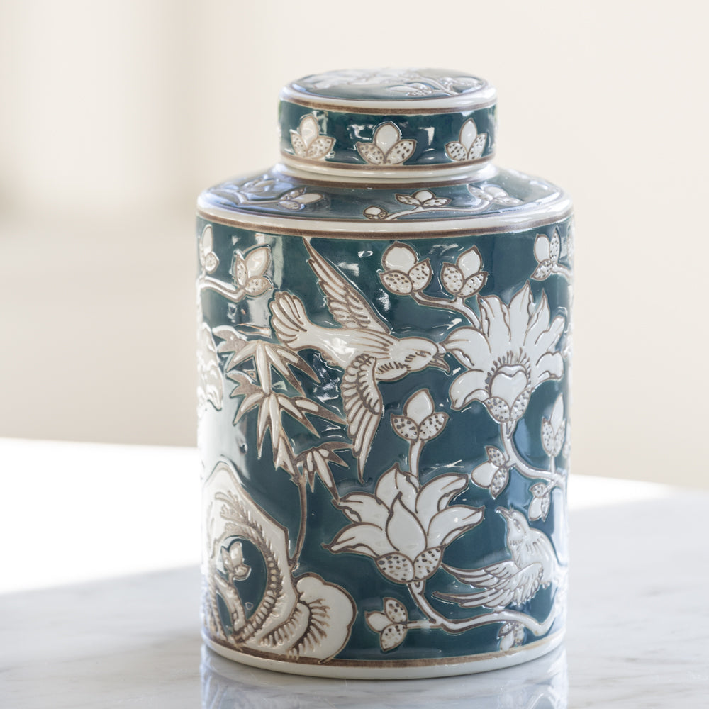 Grandiflora Ginger Jar - Ceramic Ginger Jar