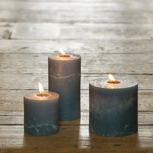 Rustic Pillar Candle Light Grey - Large Pillar Candle