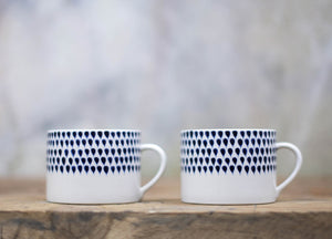 Set of 2 Indigo Drop Mugs