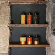 Orange & Cinnamon Gold Half-Dipped Pillar Candle - St Eval