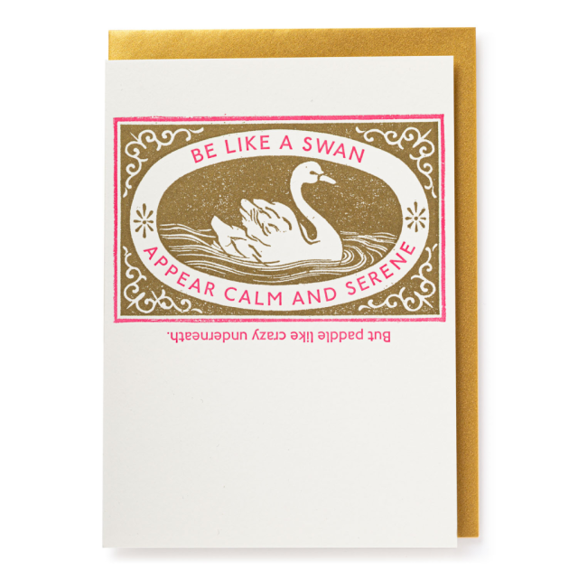 Be Like a Swan - Archivist Greetings Card