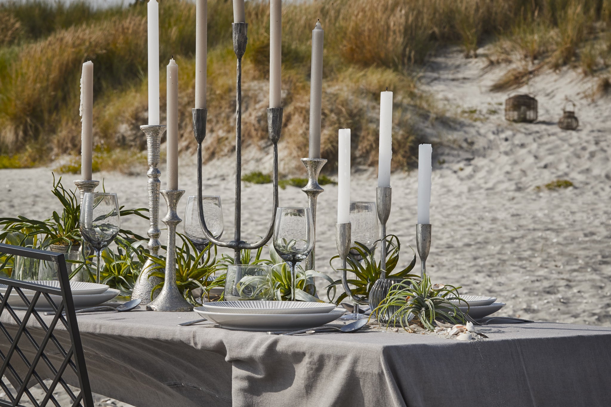 Signe Candlestick - Silver - Tall 30cm| Silver Dinner Candlestick ...