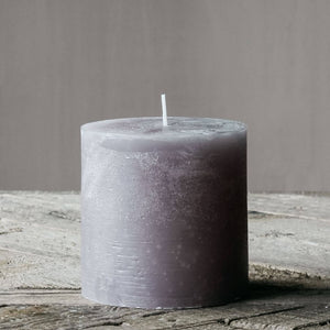 Rustic Pillar Candle Light Grey - Large Pillar Candle