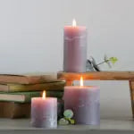 Rustic Pillar Candle Light Grey - Large Pillar Candle