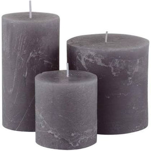 Rustic Pillar Candle Light Grey - Large Pillar Candle