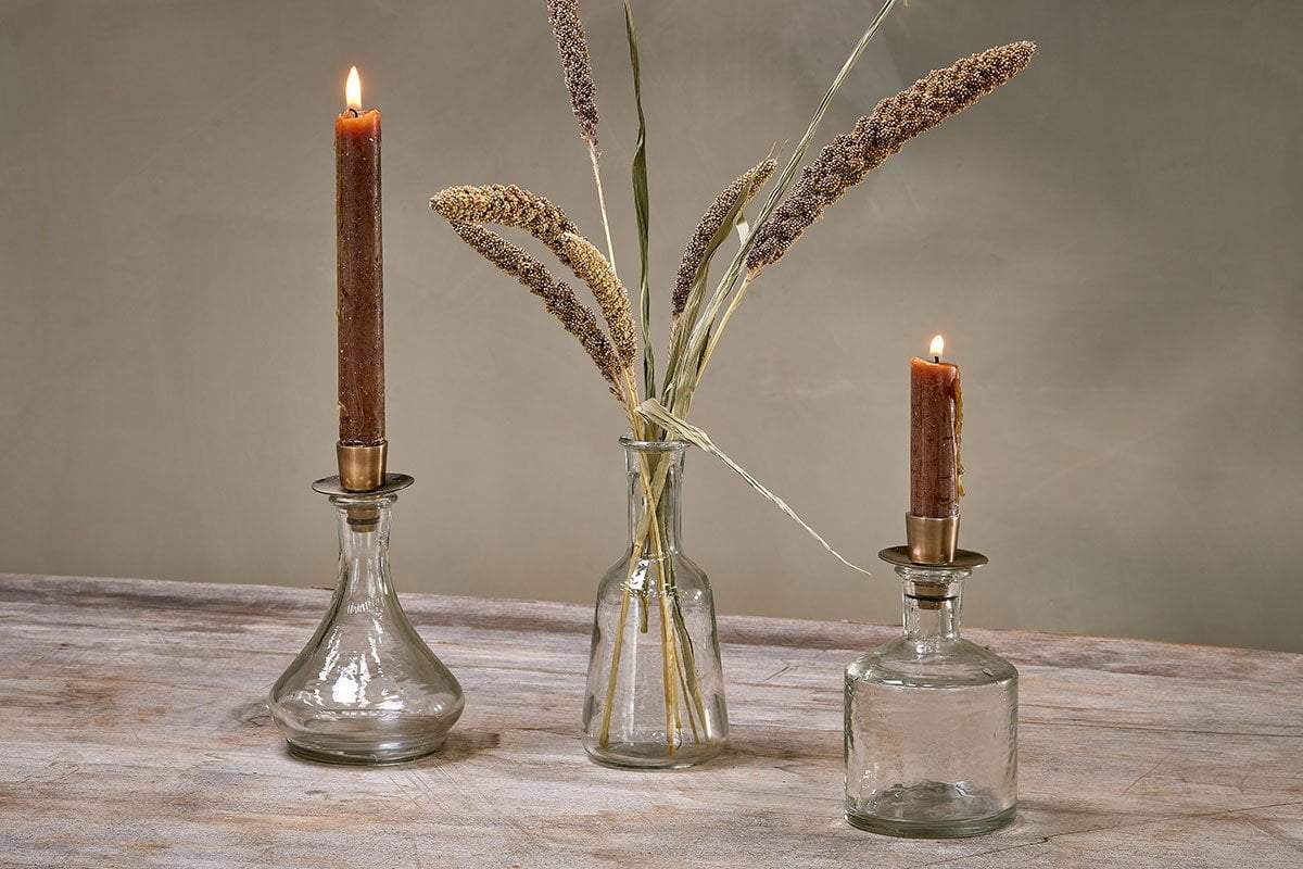 Sirsa Glass Candlestick - Clear - Tapered
