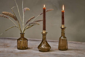 Sirsa Glass Candlestick - Sepia - Wide