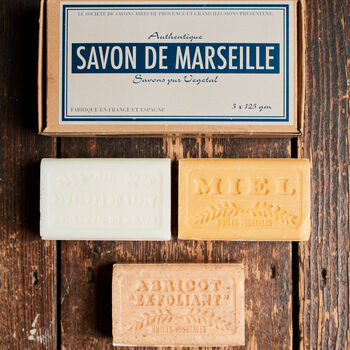 Marseilles French Soap - Gift Box of three soaps