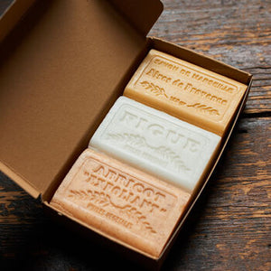 Marseilles French Soap - Gift Box of three soaps