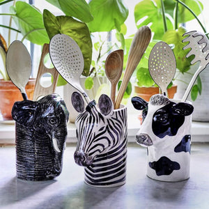 Friesian Cow Utensil Pot  - Quail Ceramics