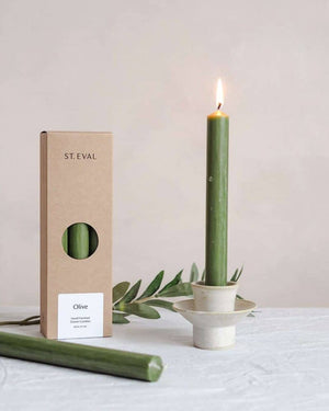Olive Green Dinner Candles Gift Pack - St Eval