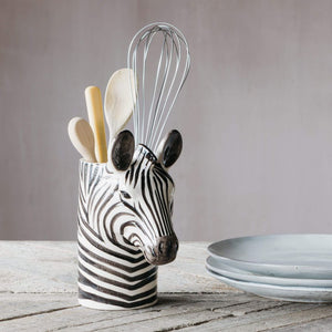 Zebra Utensil Pot - Utensil Holder